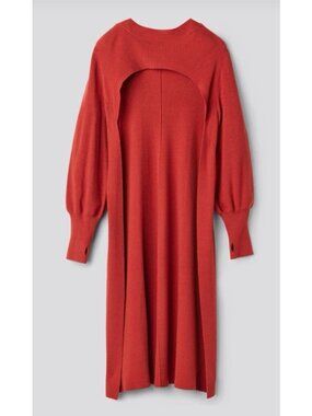 Fashion To Figure Orange Cropped Front Pullover Duster Sweater Plus Size 1 NWT